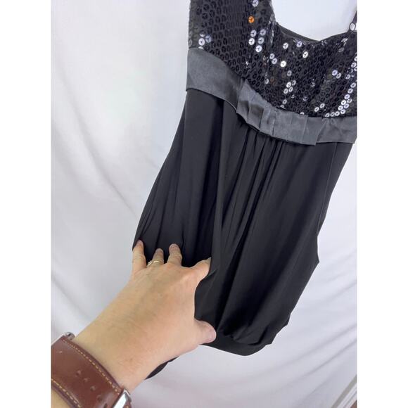 Cache Women's Size 6 Black Spaghetti Strap Mini Length Elegant Cocktail Dress - Picture 9 of 10